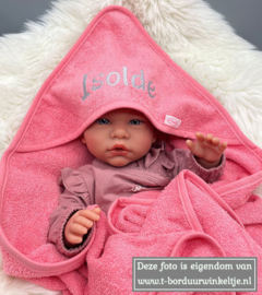 Badcape Indian Red 80 CM geborduurd met naam