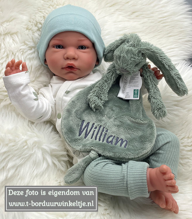 Knuffeldoekje Richie Groen geborduurd met naam