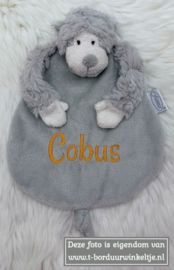 Tutdoek slingeraap Grey geborduurd met naam