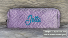 Paarse Velvet Etui geborduurd met naam