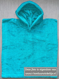 Poncho Lake Green maat L geborduurd met naam