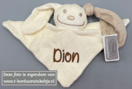 Tutpoppetje konijn Cream geborduurd met naam