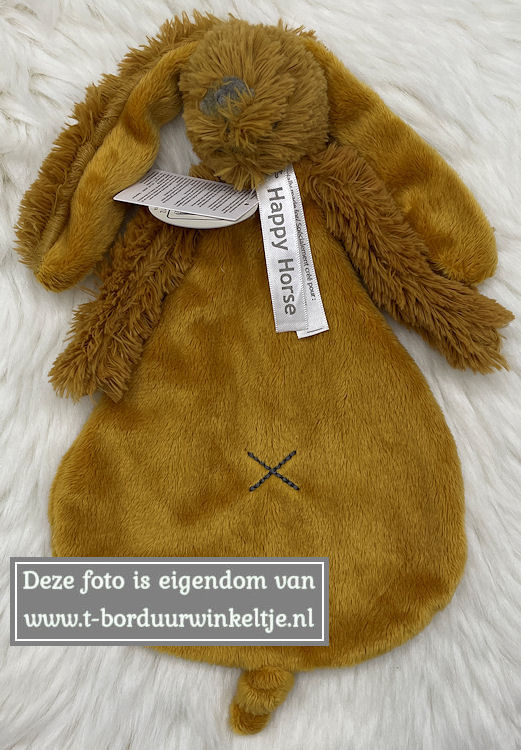 Knuffeldoekje Richie Oker geborduurd met naam