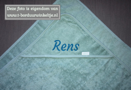 Badcape Stone Green 80 CM geborduurd met naam