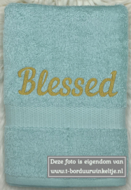 Handdoek Mint geborduurd met naam