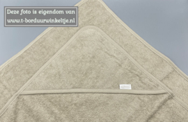 Badcape Sandstone Grey 100CM geborduurd met naam