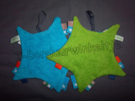 Sterdoek Turquoise/Groen met Speenlus geborduurd met naam