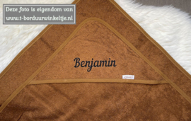 Badcape Brown Clay 80 CM geborduurd met naam
