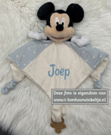 Speendoek Mickey geborduurd met naam