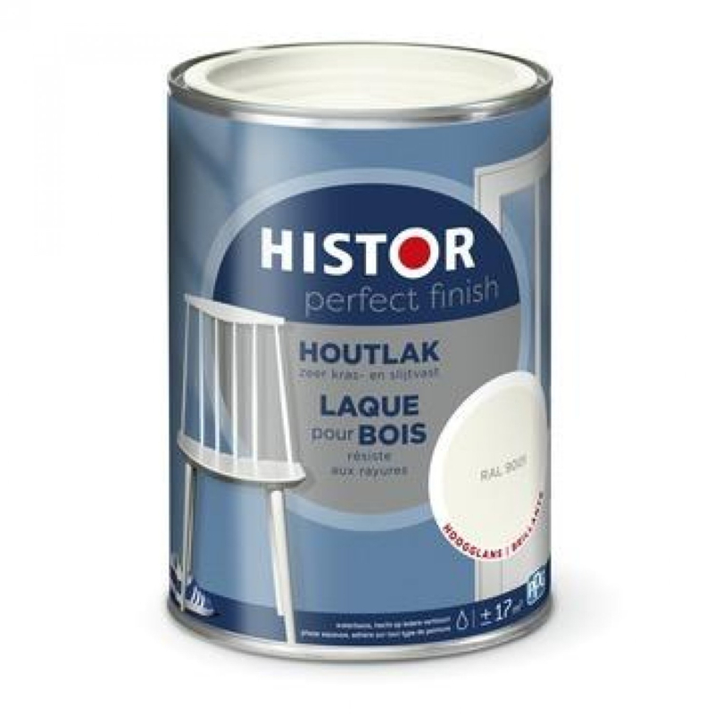 Histor Perfect Finish Houtlak Hoogglans - 1,25 l - RAL 9001