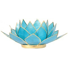 Lotusbloem sfeerlicht turquoise/goud