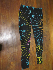 Legging Tie Dye Zwart/ turqoise/ geel