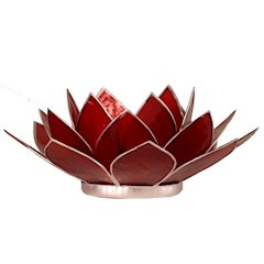 Lotusbloem sfeerlicht rood/zilver