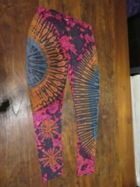 Legging Tie Dye Bigsize Magenta / oranje / lila