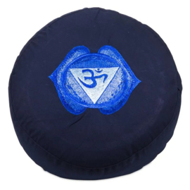 Meditatie Kussen Rond 3e oog Donker blauw Chakra