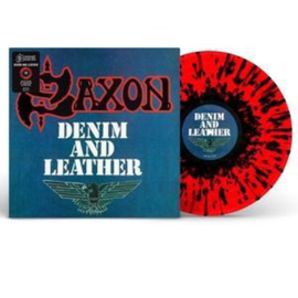 Saxon - Denim and leather (Red Black splatter vinyl)