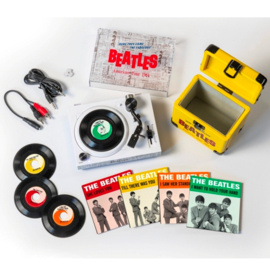 Mini turntable & 3" record carrying case (Crosley) (Beatles edition)