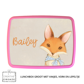 Lunchbox met naam | Vintage vosje