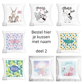 Bestel hier je kussen met naam - verschillende designs - deel 2