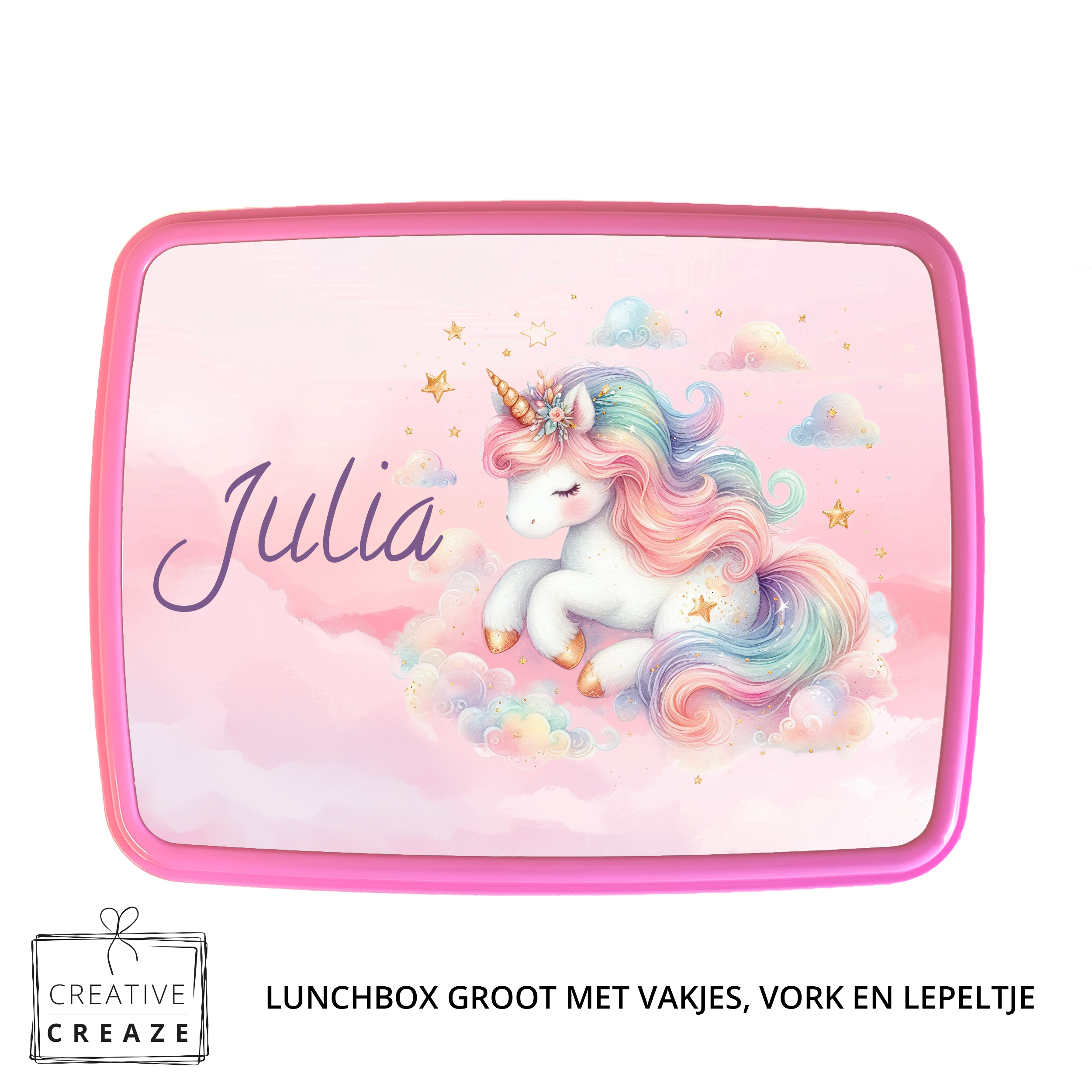 Lunchbox met naam | Cloud Unicorn