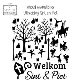 Raamsticker dorpje met optie uitbreidingspakketten voor Halloween, Sinterklaas, Kerstmis - herbruikbaar