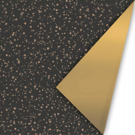 Inpakpapier Twinkling Stars Zwart - Goud