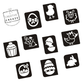 Assortiment glittertattoosjablonen Pasen