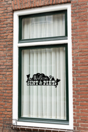 Raamsticker Welkom Sint & Piet - Pietjes - herbruikbaar