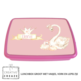 Lunchbox met naam | Zwaan