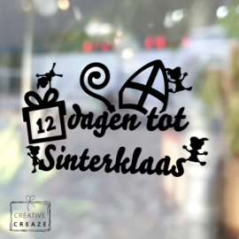 Raamsticker Aftelkalender Sinterklaas - herbruikbaar