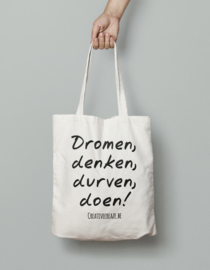 Katoenen zak Dromen, denken, durven doen