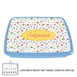 Lunchbox met naam | Bloemen