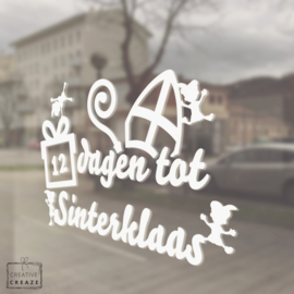 Raamsticker Aftelkalender Sinterklaas - herbruikbaar