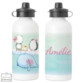 Drinkfles met naam | Walvis en vriendjes | 400 ml of 600 ml