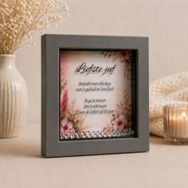 Exclusieve 3D kader “Liefste juf” met gedicht – een stijlvol en persoonlijk bedankje