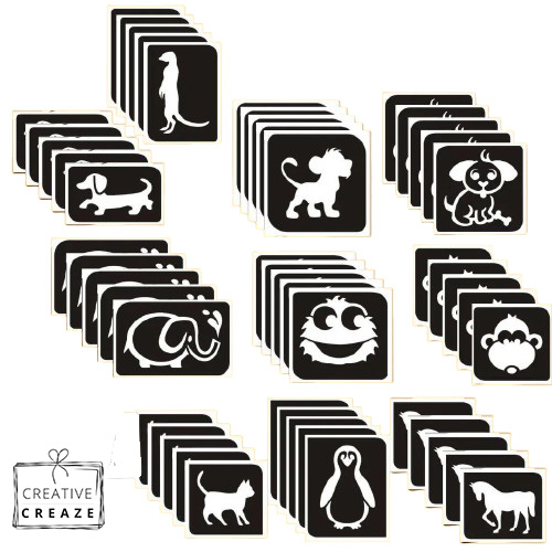 Glittertattoosetje Dieren