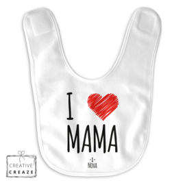 Slabbetje 'I love Mama' met naam