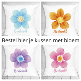 Bestel hier je kussen met bloem - verschillende designs