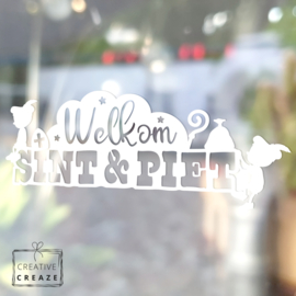 Raamsticker Welkom Sint & Piet - Pietjes - herbruikbaar