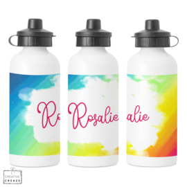 Drinkfles met naam | Regenboog | 400 ml of 600 ml