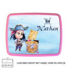 Lunchbox met naam | Piraat