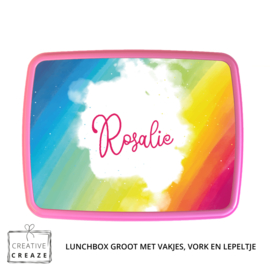 Lunchbox met naam | Regenboog