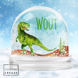 Snowglobe Dino met naam