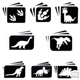 Assortiment glittertattoosjablonen Dino's