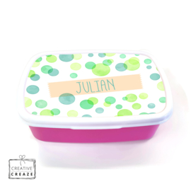 Brooddoos met naam – Green Bubbles