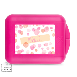 Koekendoosje of snackbox met naam | Pink Bubbles