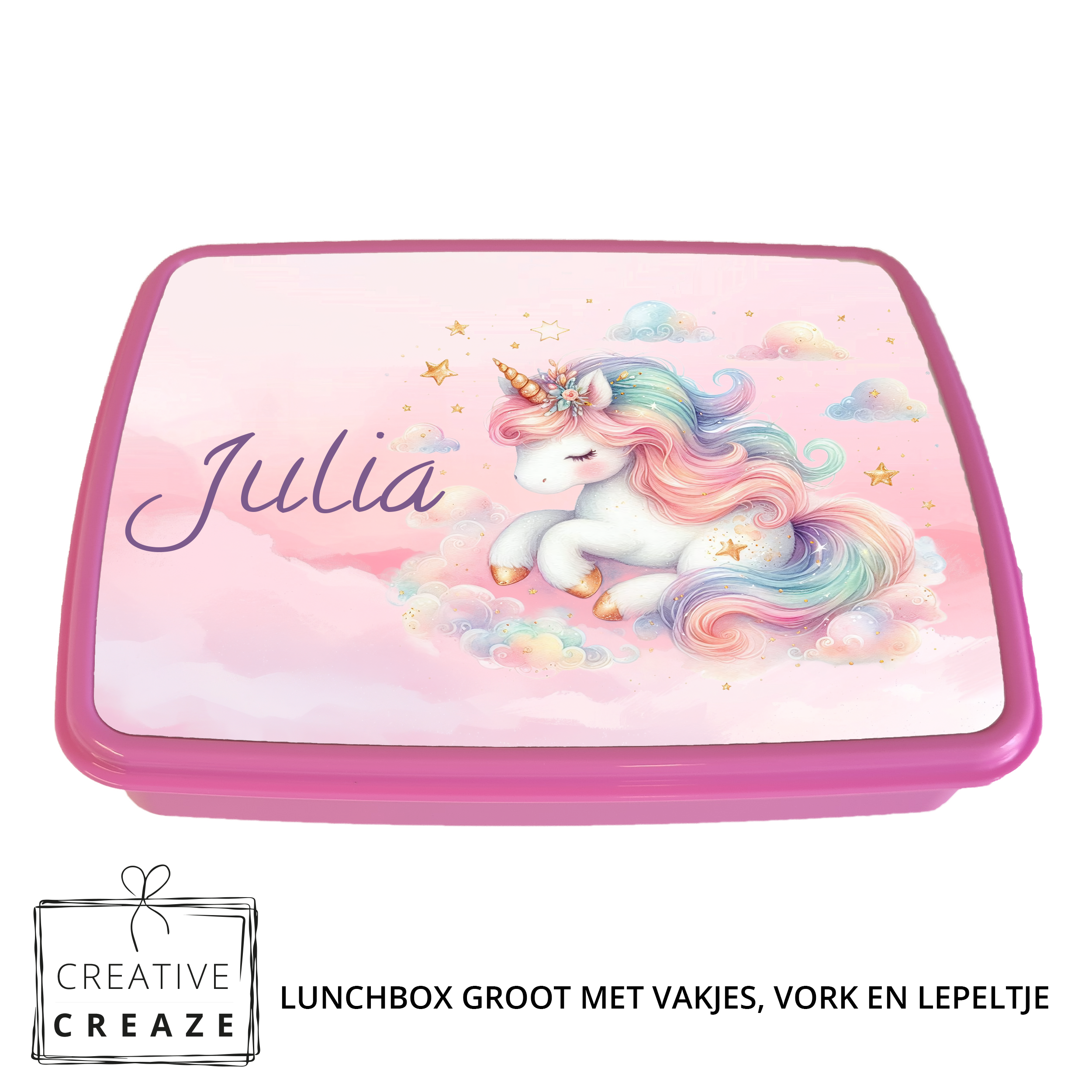 Lunchbox met naam | Cloud Unicorn