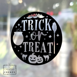 Raamsticker Trick or Treat - cirkel - herbruikbaar