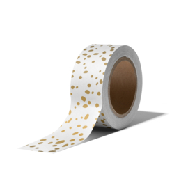 Washitape - 10m - Dots - goud/wit