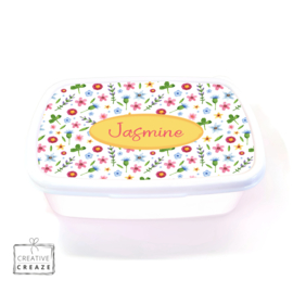 Brooddoos met naam – Bloemen